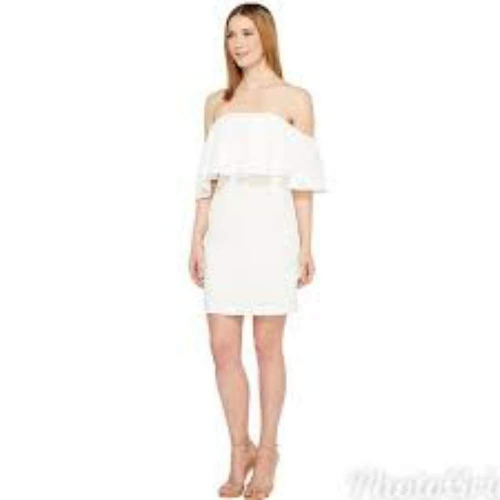 Trina Turk Mirador White Off the Shoulder Dress Size 10